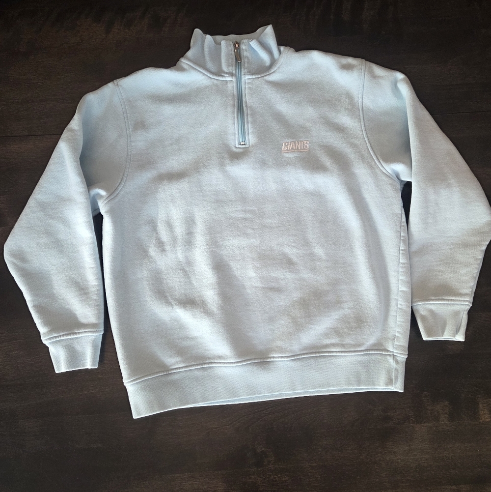 New York Giants Ladies Reebok 3/4 Zip Sweater